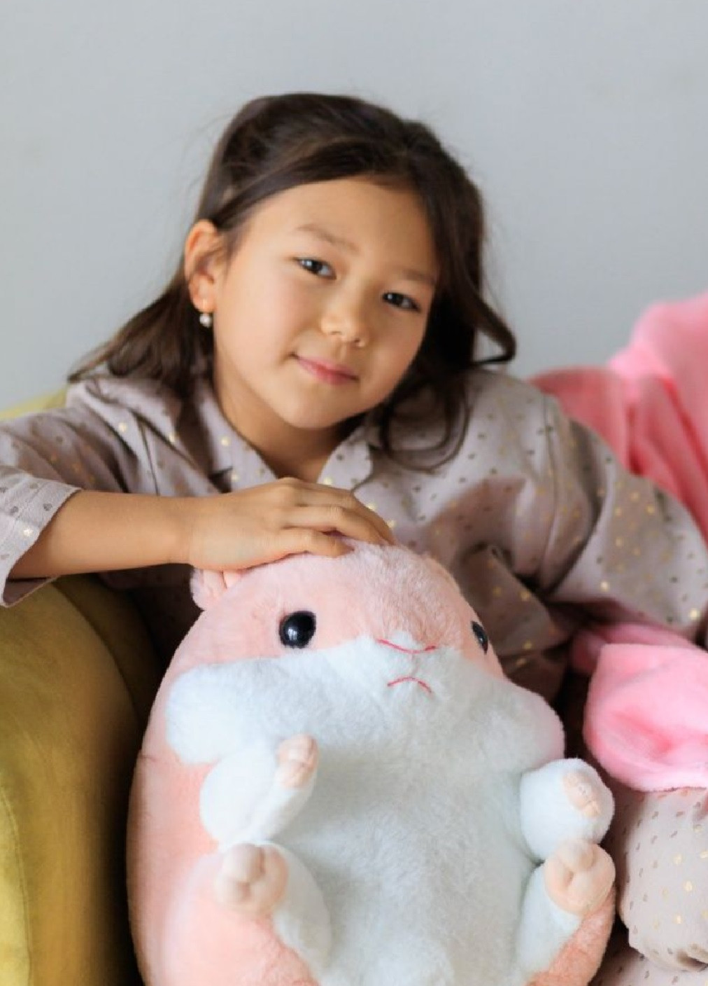 Детская мягкая игрушка с пледом подушка трансформер набор комплект 3 в 1 микрофибра (474312-Prob) Розовый хомяк Unbranded (258139922)