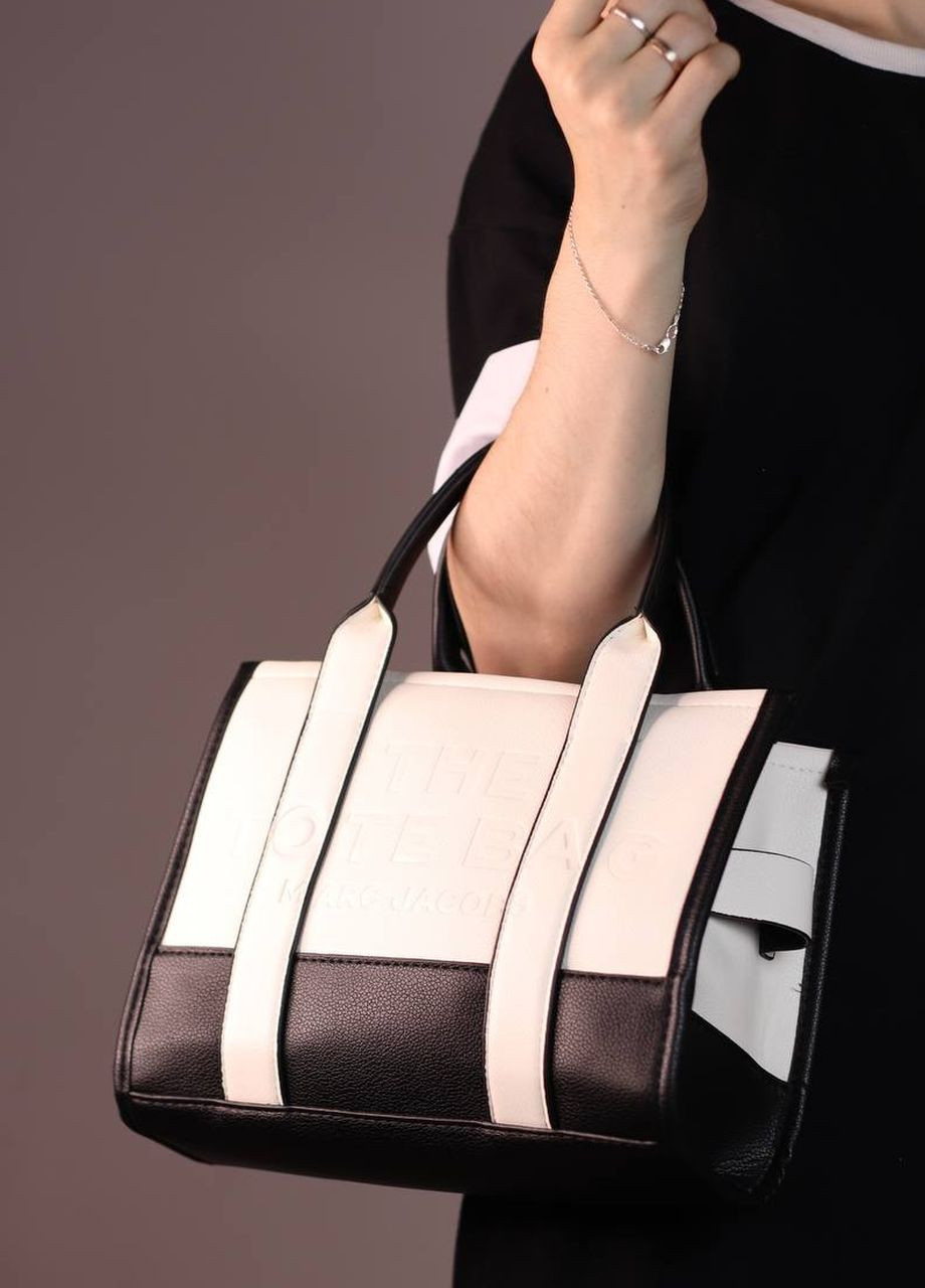 Сумка класична з лого Marc Jacobs tote bag black/white Vakko (260619212)