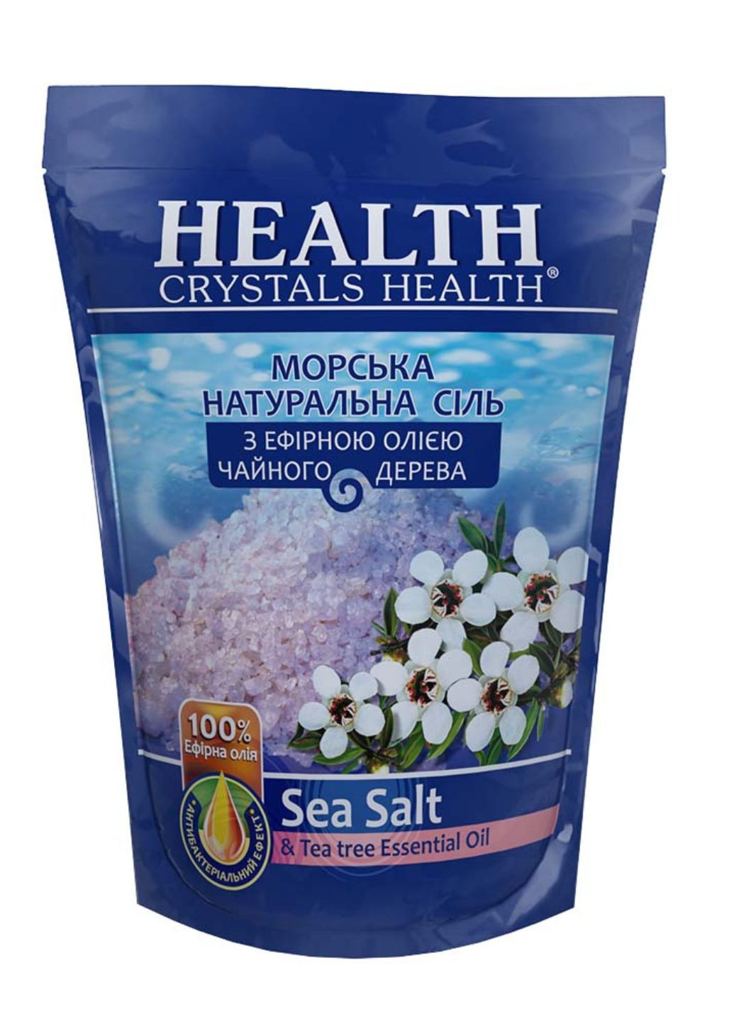 Соль морская натуральная для ванны "Чайное дерево" 500 г Crystals Health (259300918)