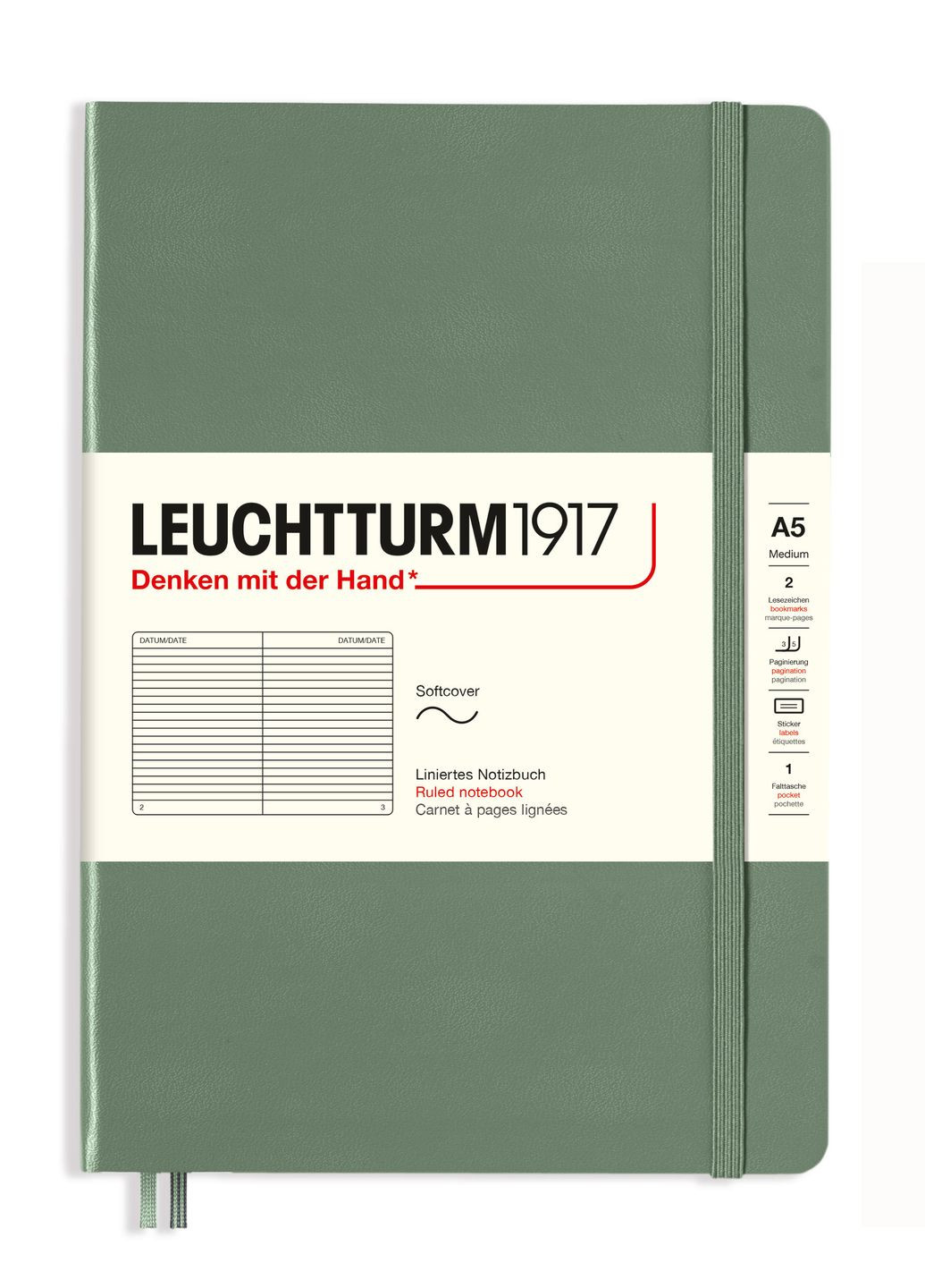 Блокнот, Smooth Colours, Середній, М'яка обкладинка, Olive, Лінія Leuchtturm1917 (270949191)
