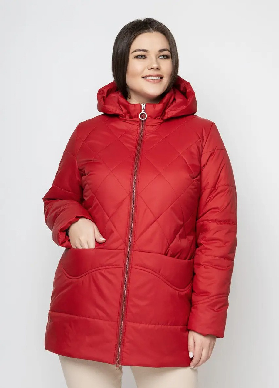 Красная демисезонная женская куртка DIMODA Жіноча куртка від українського виробника