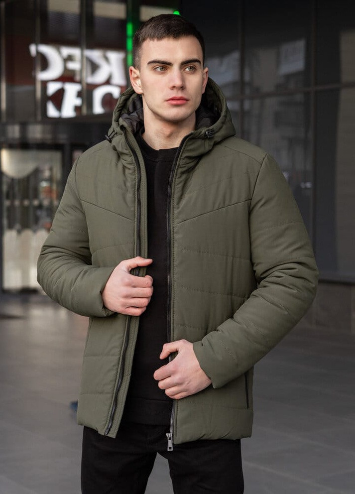 Оливкова (хакі) зимня куртка winter jacket dzen хакі Pobedov
