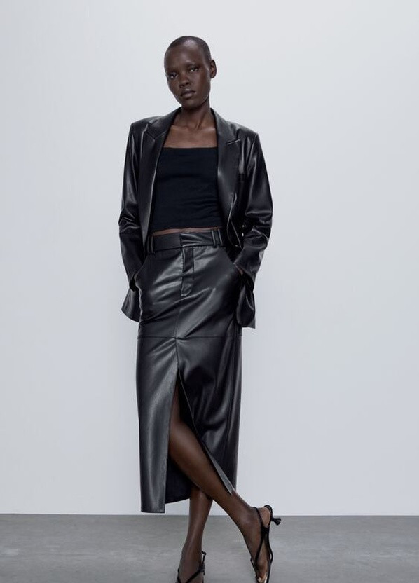 Топ майка черный однотонный в рубчик ZARA KOTON (259522526)