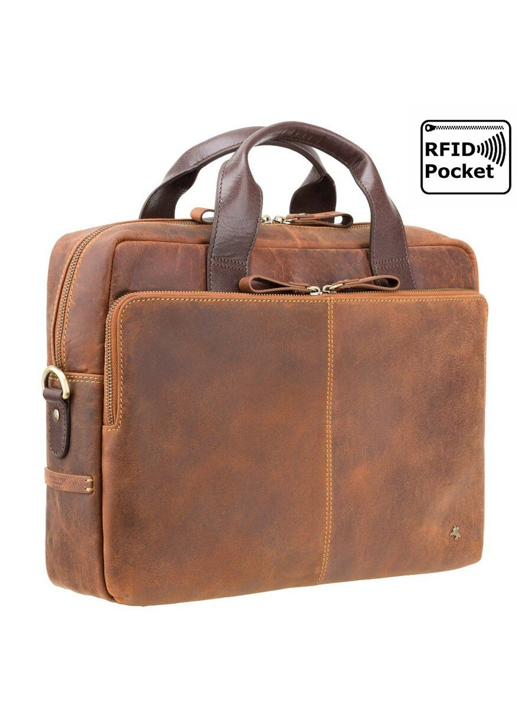 Чоловіча шкіряна коричнева сумка TC82 Hugo (Tan Merlin) Visconti (262086662)