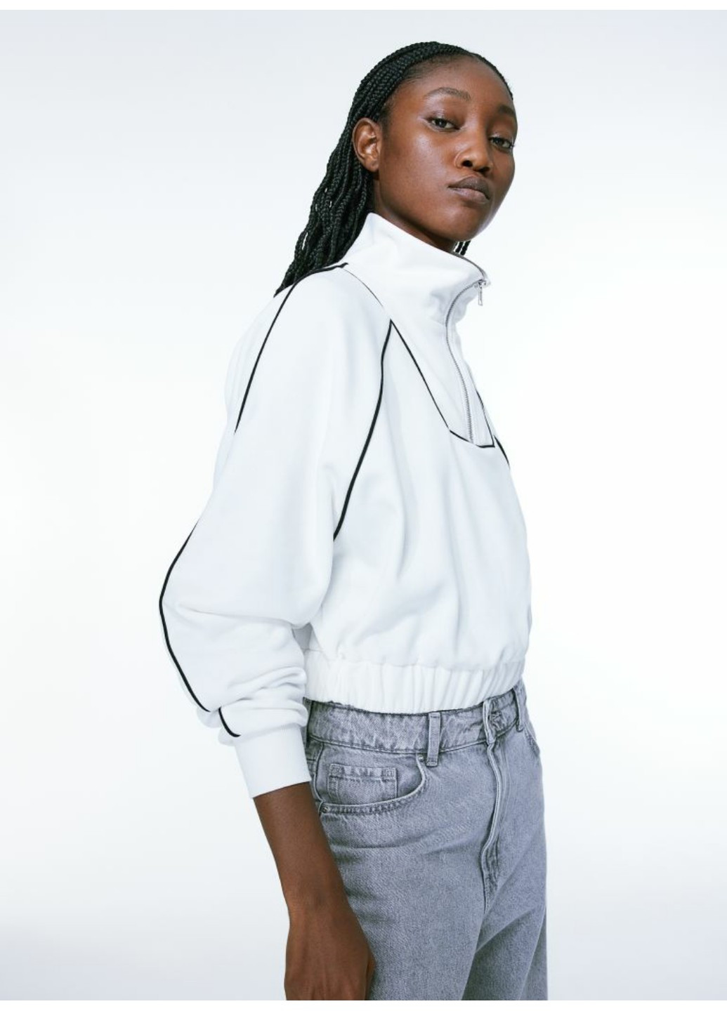 Белый демисезонный женский свитшот оверсайз н&м (56287) xs белый H&M