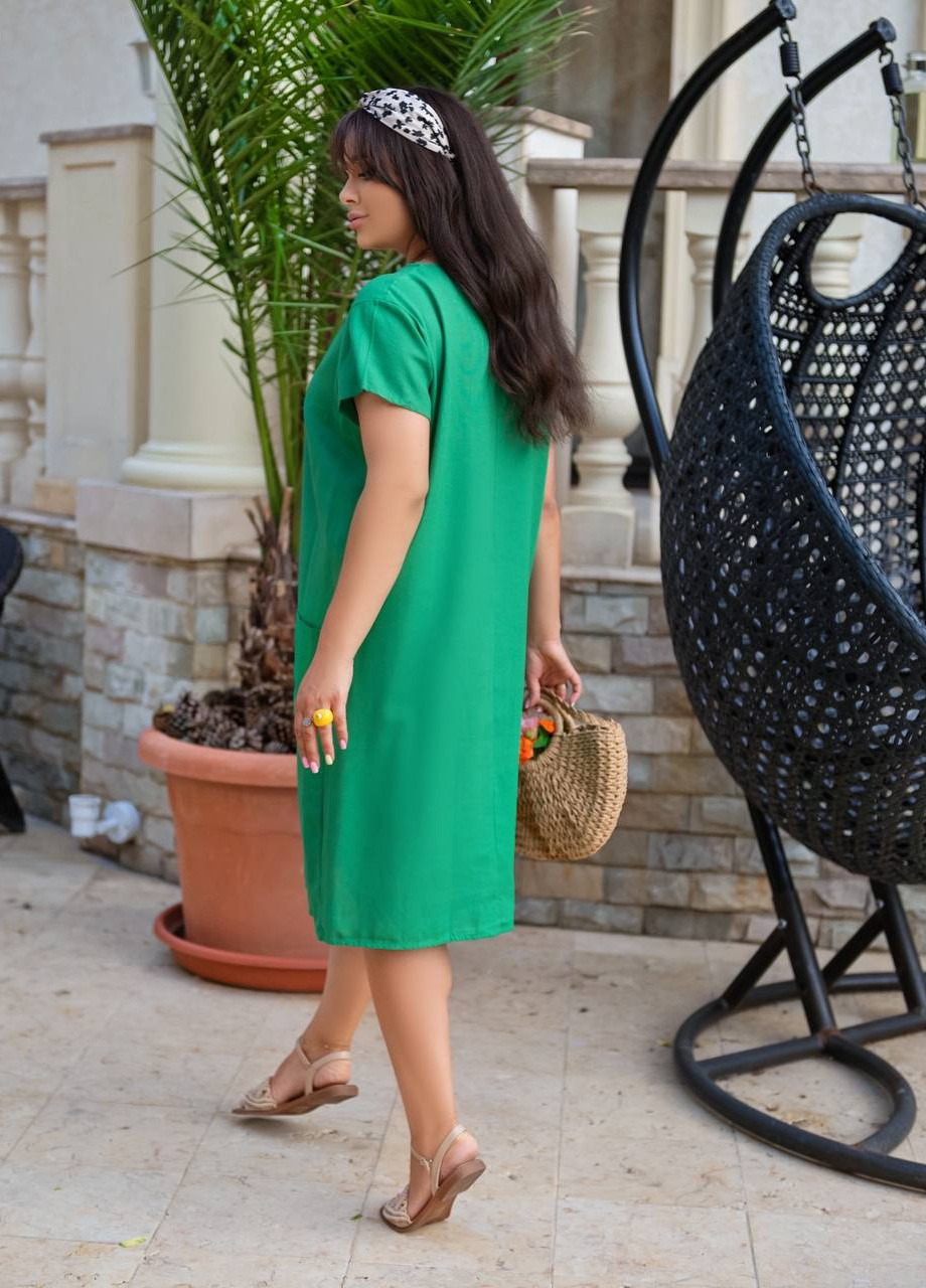 Зеленое женское платье с карманами цвет зеленый р.46/48 437269 New Trend