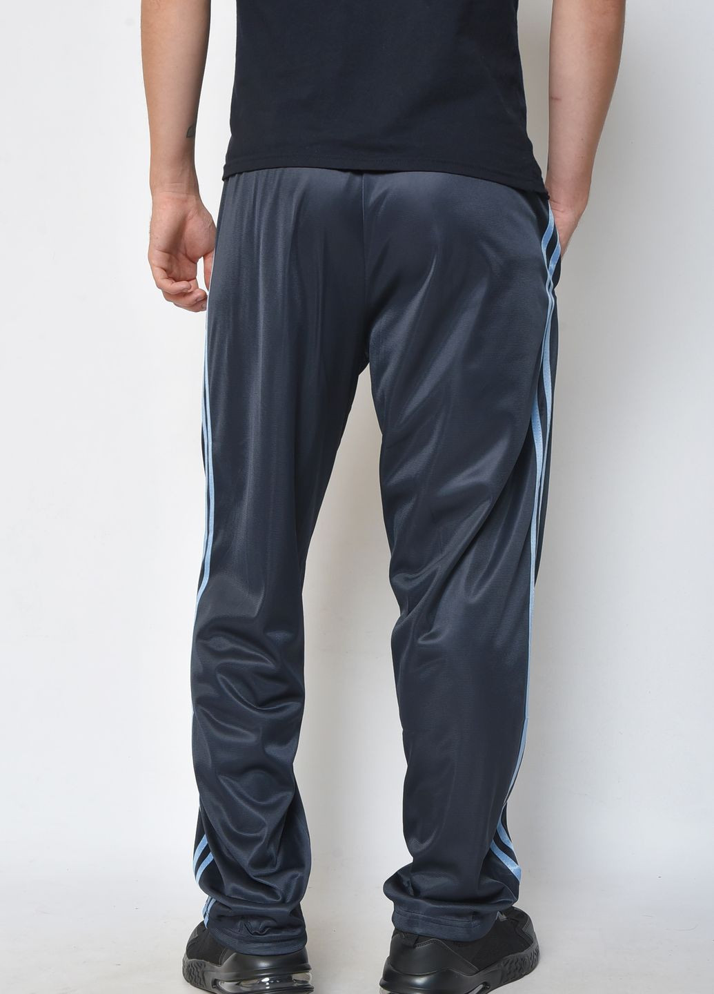 Спортивні штани чоловічі темно-синього кольору Let's Shop (264826471)