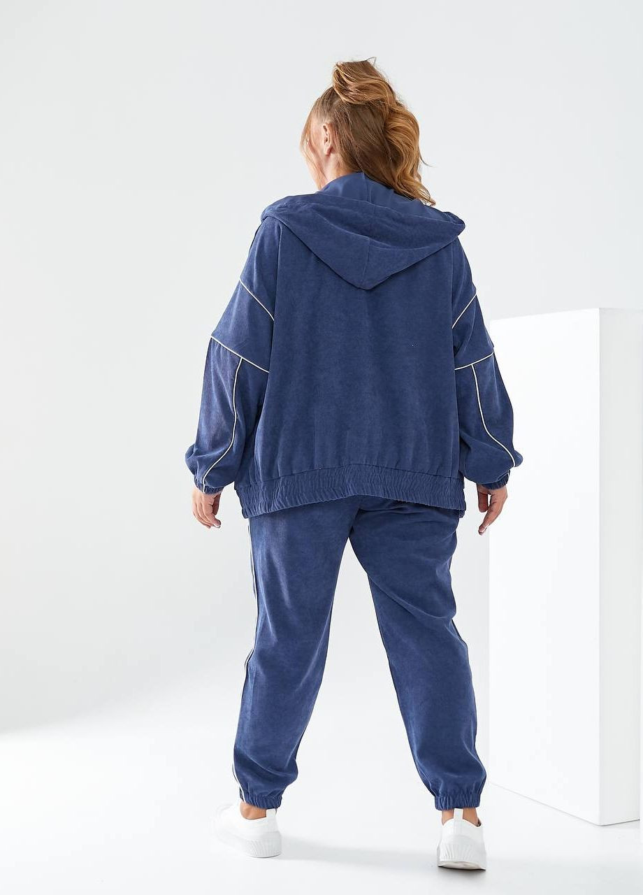 Жіночий прогулянковий костюм з вельвету колір джинс р.48/50 440505 New Trend (261486539)