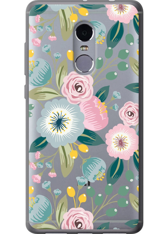 Силиконовый чехол 'Цветочные обои v2' для Endorphone Xiaomi Redmi Note 4 (258089877)