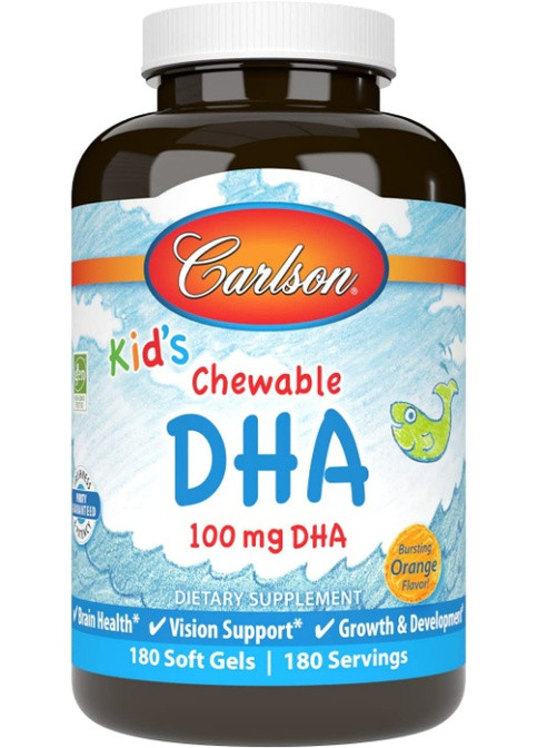 Kids Chewable DHA 180 Soft Gels Carlson Labs (259243609)