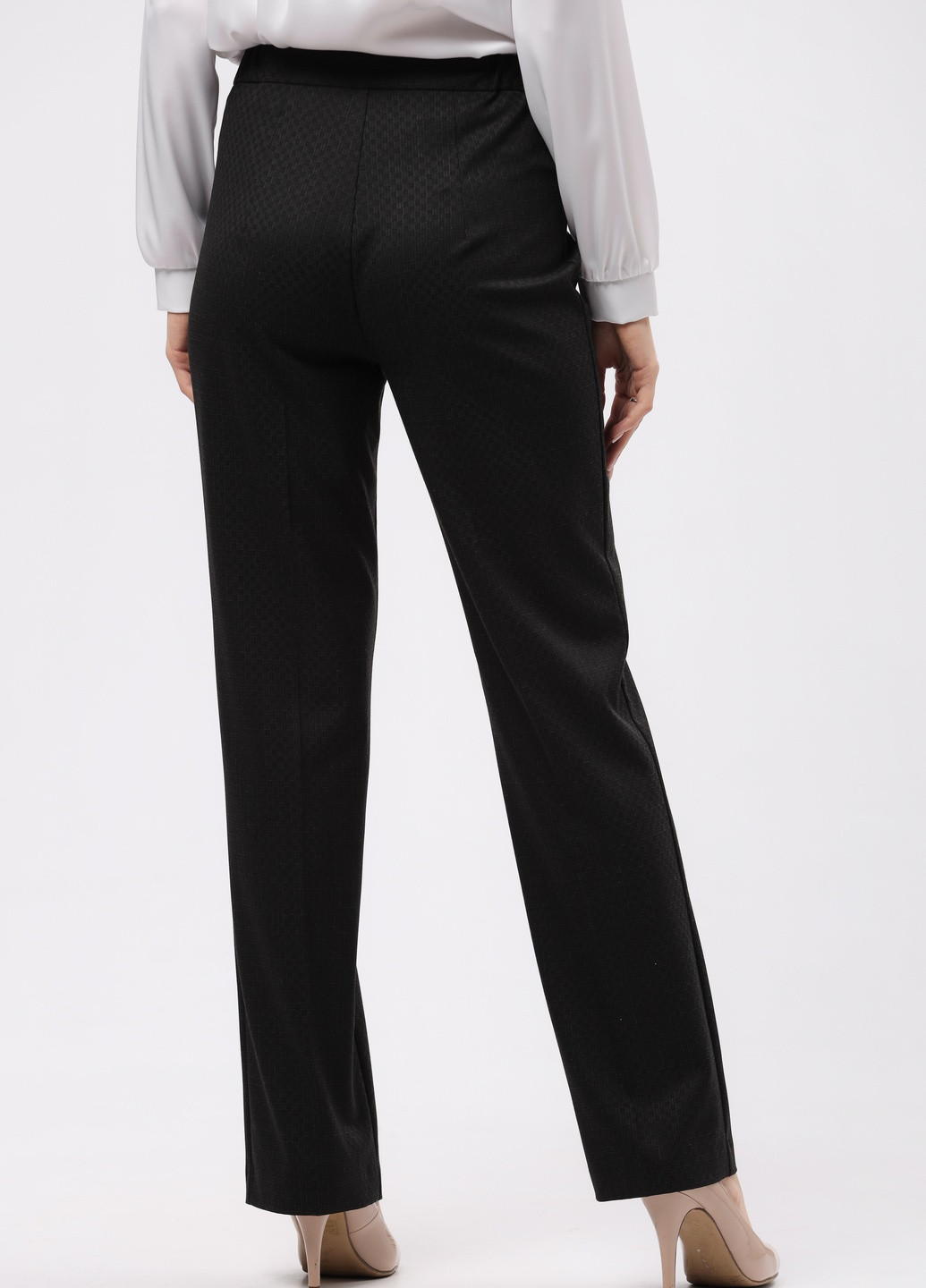 Класичні чорні брюки з фактурної тканини 7159 Cat Orange (258260526)