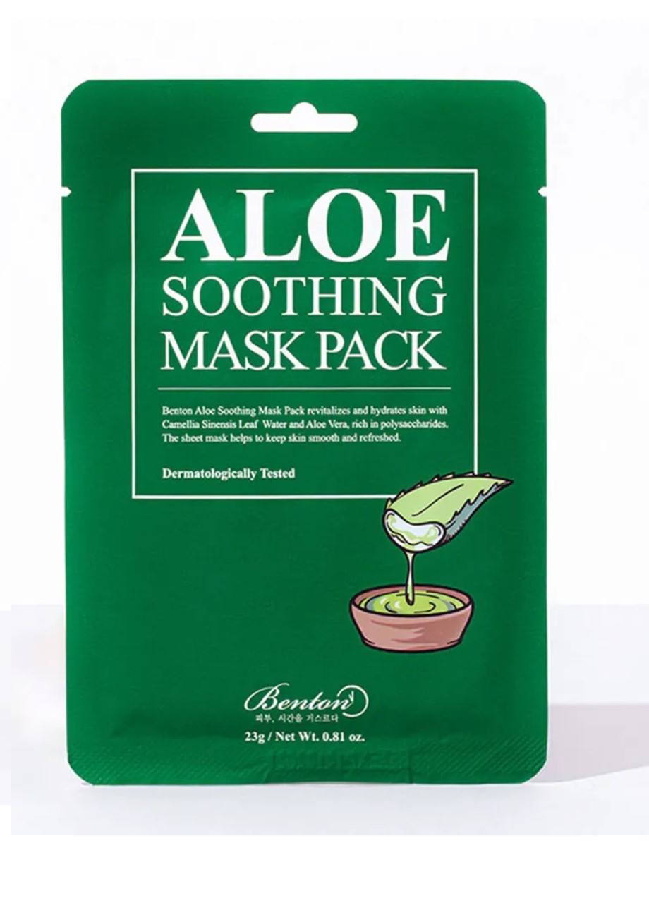 Маска заспокійлива з алое Aloe Soothing Mask Pack (1шт) 23 ml Benton (268907073)