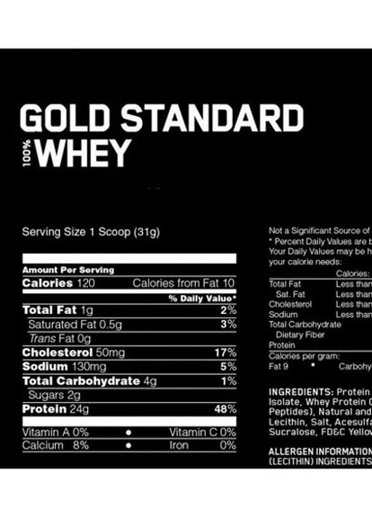 100% Whey Gold Standard 2270 g /72 servings/ French Vanilla Creme Optimum Nutrition (256722608)