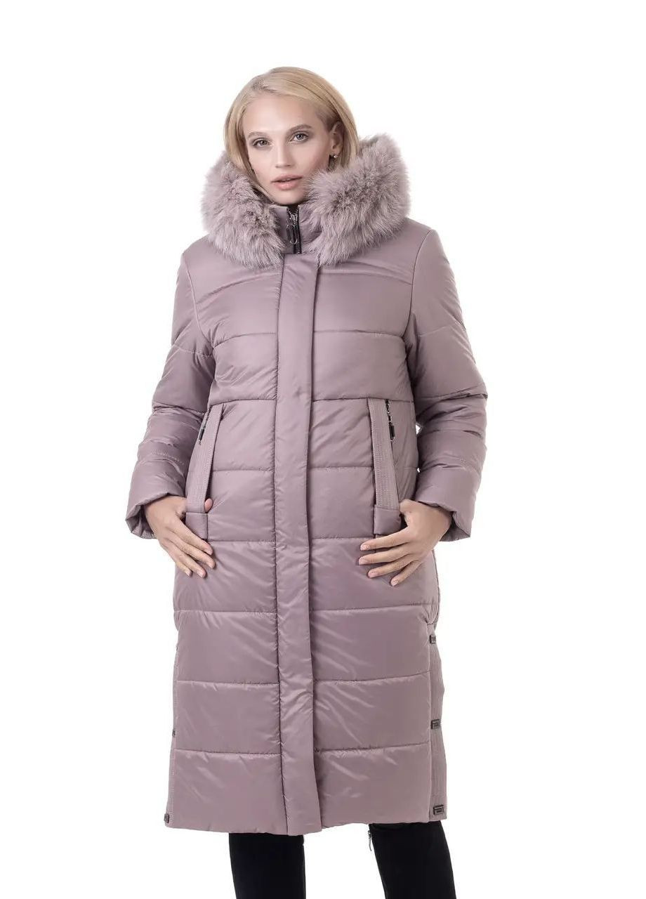 Бежева зимня зимова жіноча куртка великого розміру SK