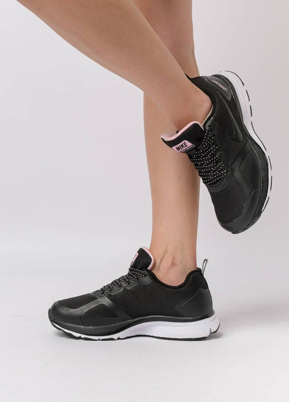 Черные демисезонные кроссовки женские, вьетнам Nike Flykit Racer W Gore-Tex Black White Pink