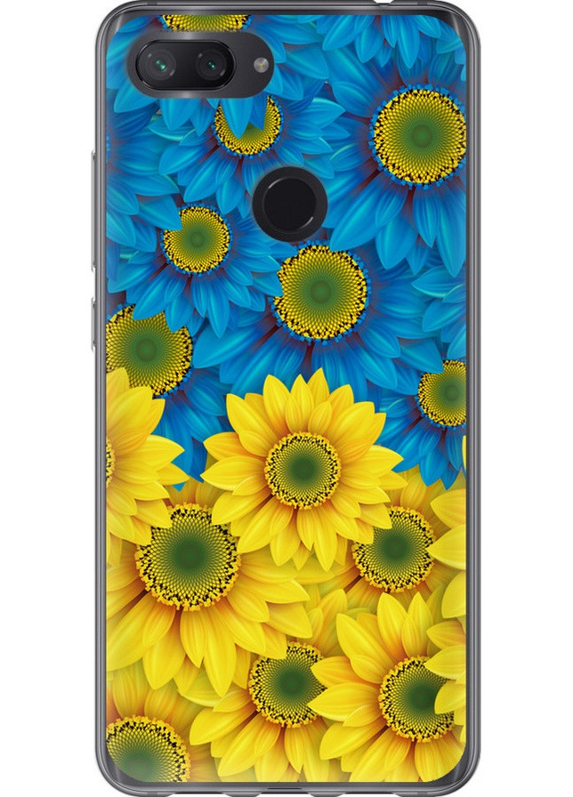 Силиконовый чехол 'Жёлто-голубые цветы' для Endorphone xiaomi mi 8 lite (257826724)