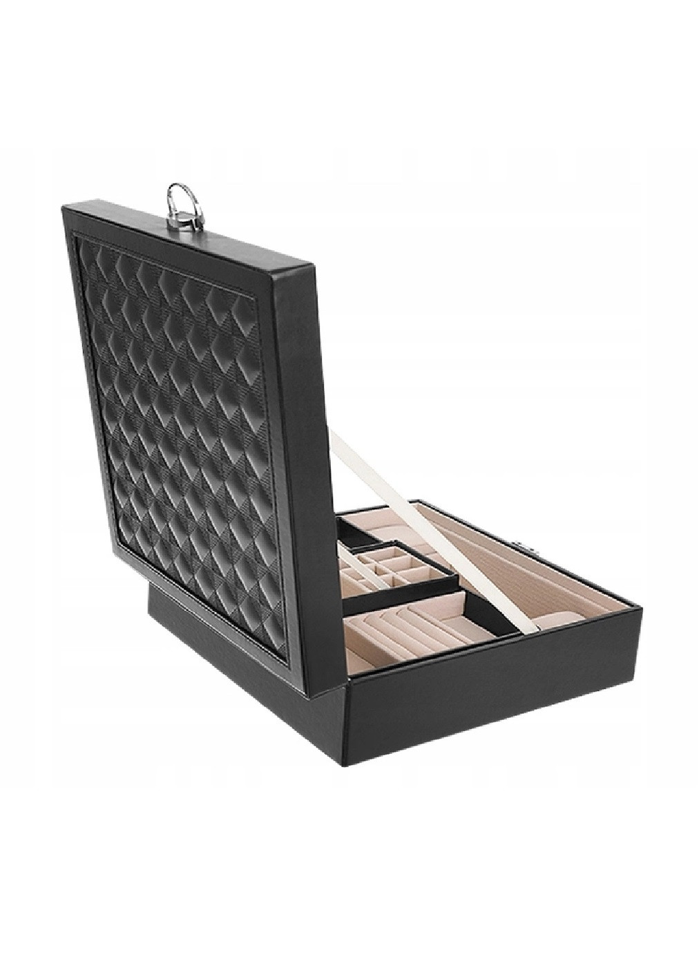 Шкатулка сундук органайзер коробка футляр для хранения украшений бижутерии 25.5х25.5х9 см (474654-Prob) Черная Unbranded (259207755)
