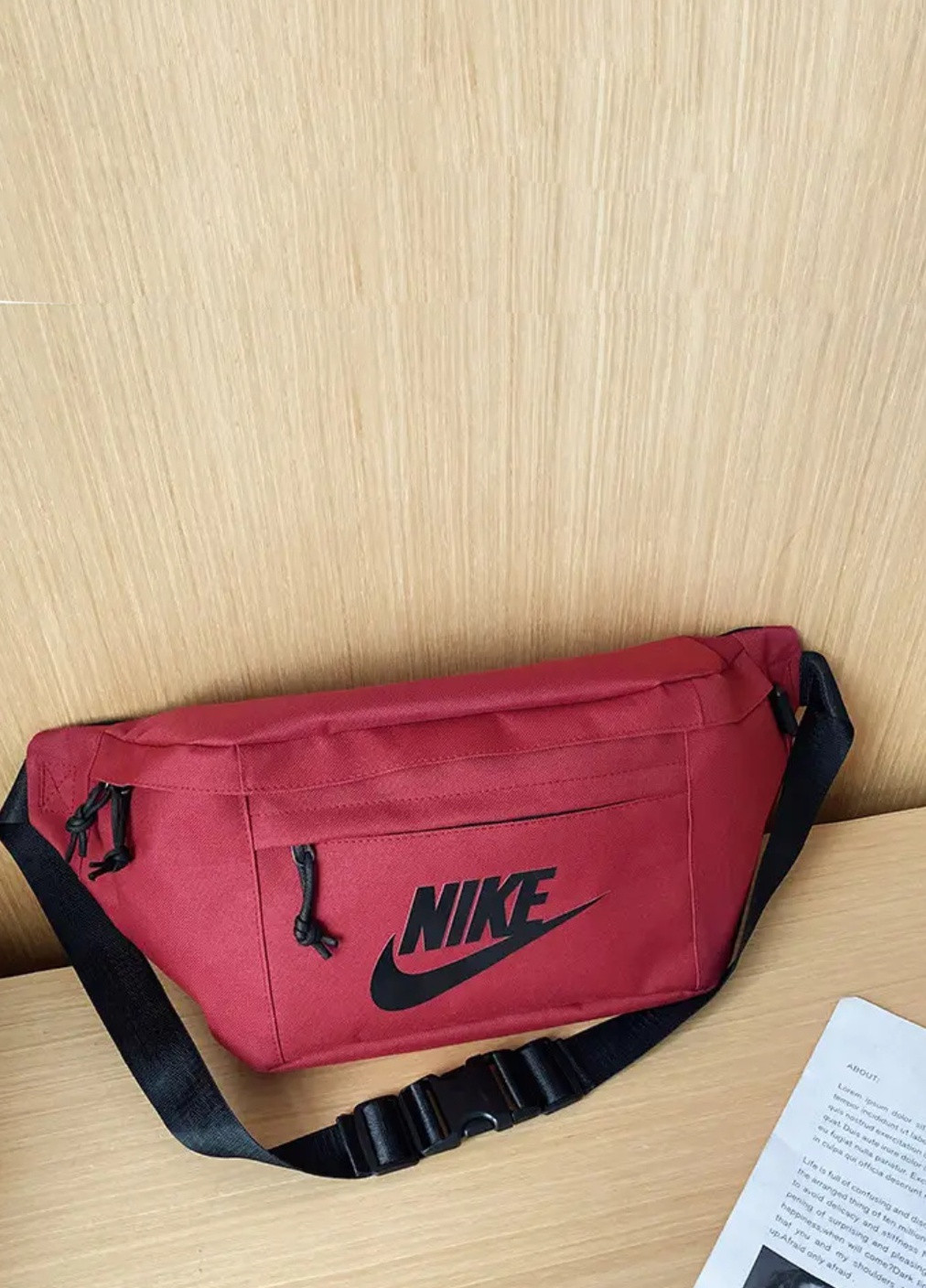 Сумка Nike Tech Hip Pack велика бананка найк чоловіча жіноча сумка червона No Brand (256989686)