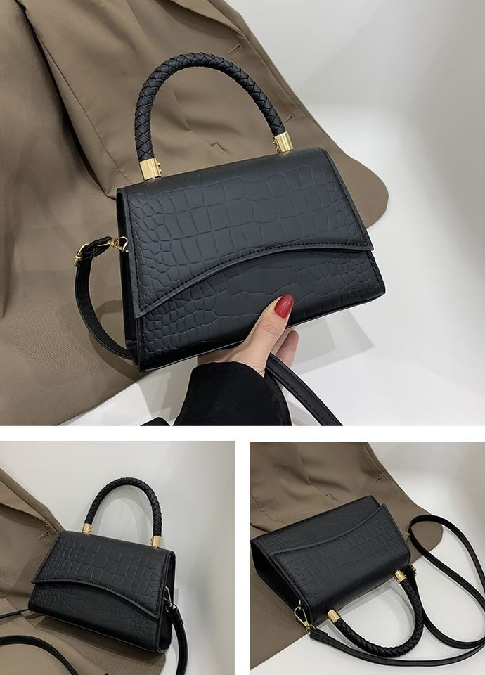 Жіноча сумка крос-боді JY6686 рептилія чорна No Brand (262608932)