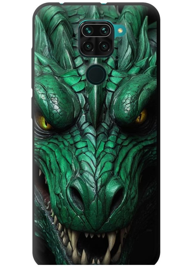 TPU черный чехол 'Зелёный дракон v2' для Endorphone Xiaomi Redmi Note 9 (275650599)