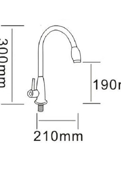 RAINBOW змішувач для кухні, на гайці на одну воду, хром 25мм RJ rbz333-9mn (258427537)