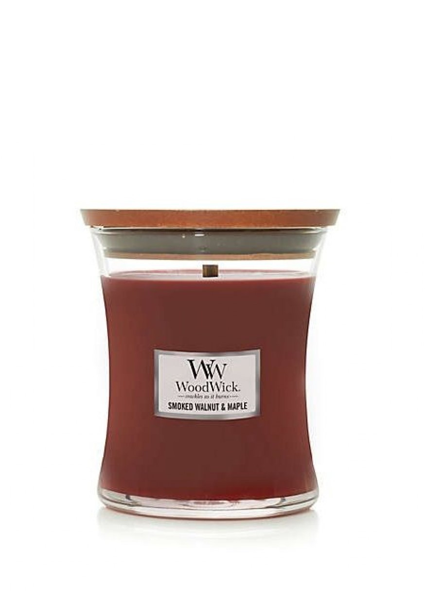Ароматическая свеча с ароматом копченого ореха и клена Medium Smoked Walnut & Maple WoodWick (268056163)