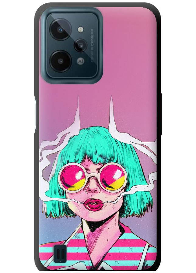 TPU чорний чохол 'Поп арт дівчина' для Endorphone Realme C31 (276193792)