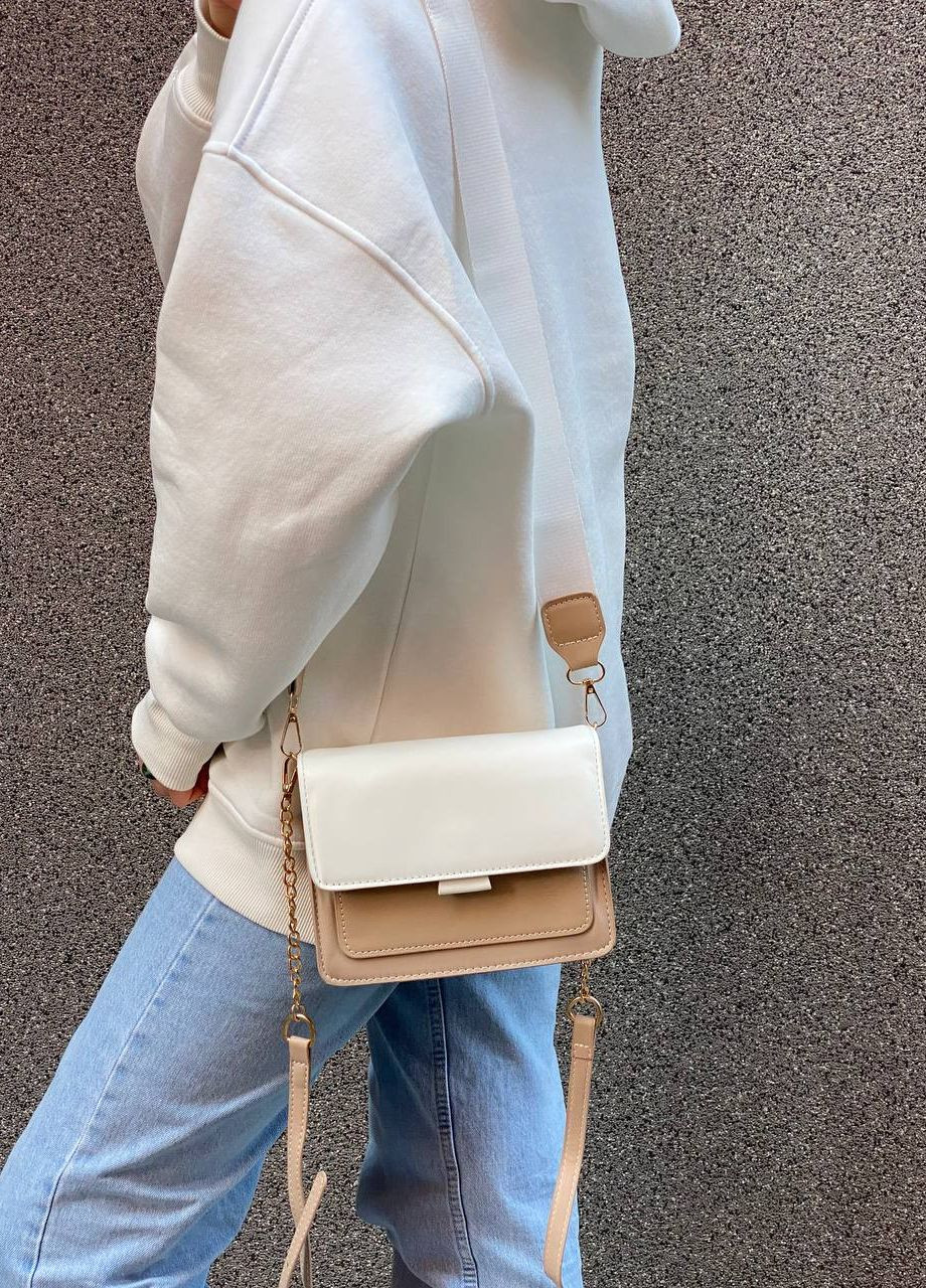 Жіноча сумка крос-боді бежева коричнева No Brand (268039599)