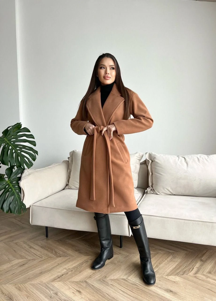 Кавове демісезонне Пальто оверсайз Garna