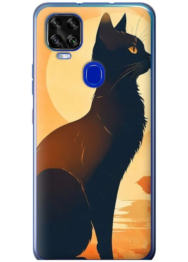 Силіконовий чохол 'Чорна кішка v2' для Endorphone ZTE Blade V2020 (276058252)