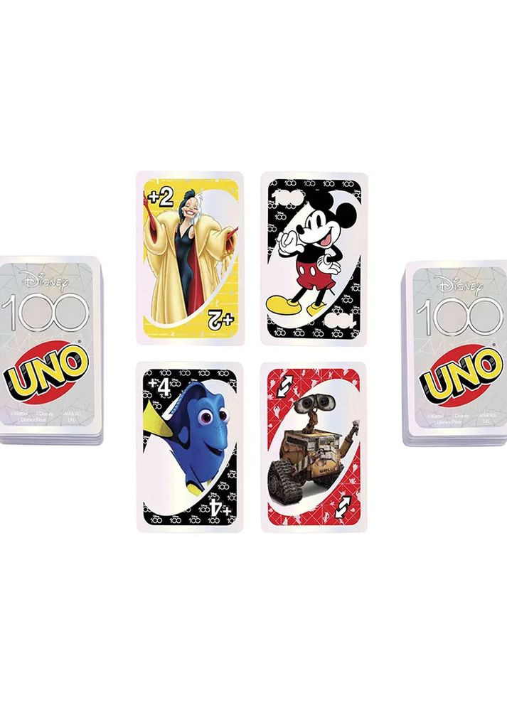 Настольная игра UNO "Disney 100" цвет разноцветный ЦБ-00231949 Mattel (264189563)