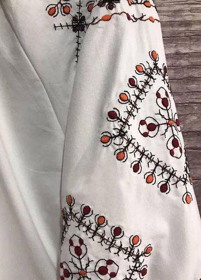 Хлопковая блузка вышиванка белая с геометрическим орнаментом. You Best (277869563)