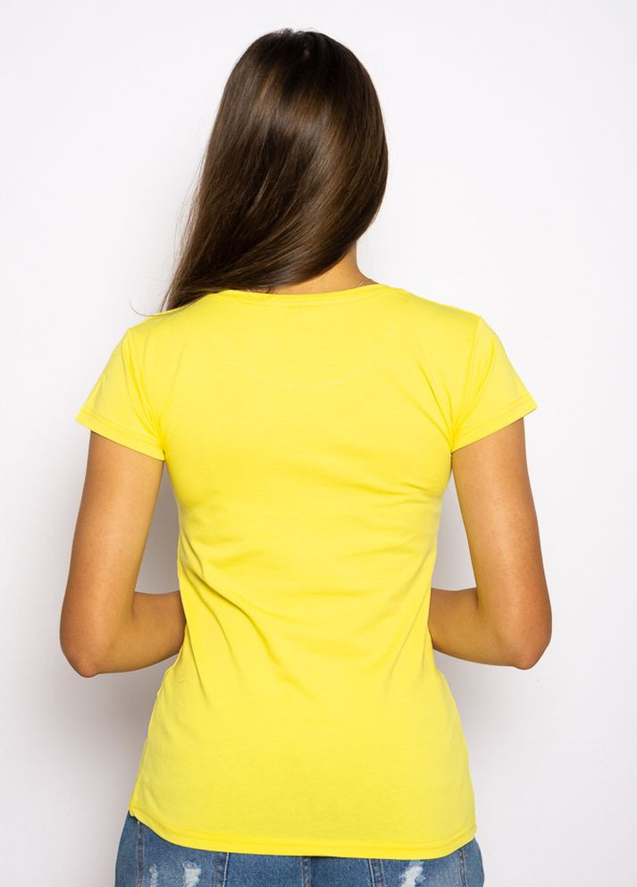 Бесцветная летняя футболка женская базовая (лимонный) Time of Style
