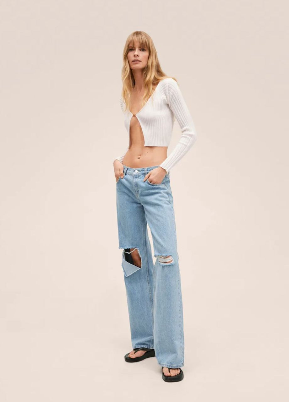 Широкие джинсы с низкой посадкой Mango - (264202509)