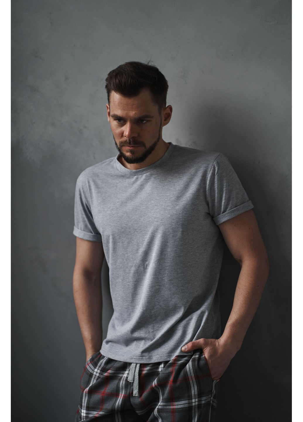 Сіра футболка cotton basic з коротким рукавом Handy Wear