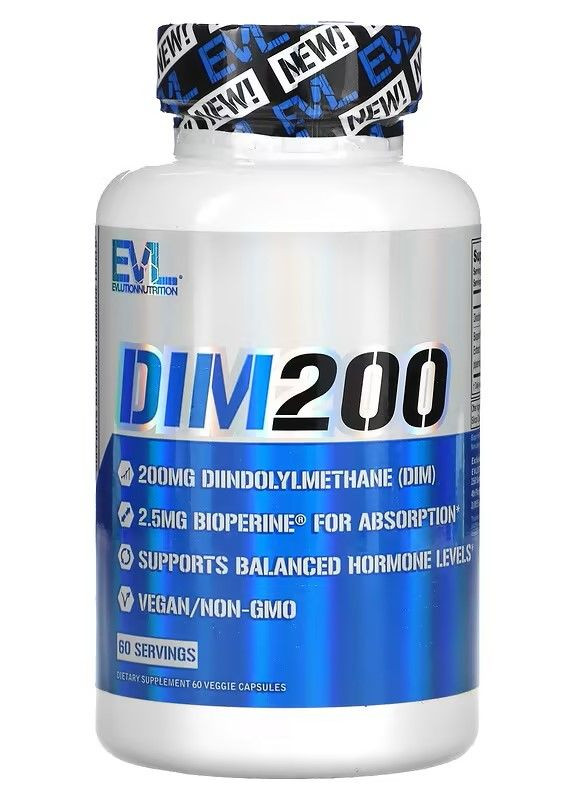 Дііндолілметан DIM 200, 200 mg, 60 Veggie Capsules EVLution Nutrition (260190576)