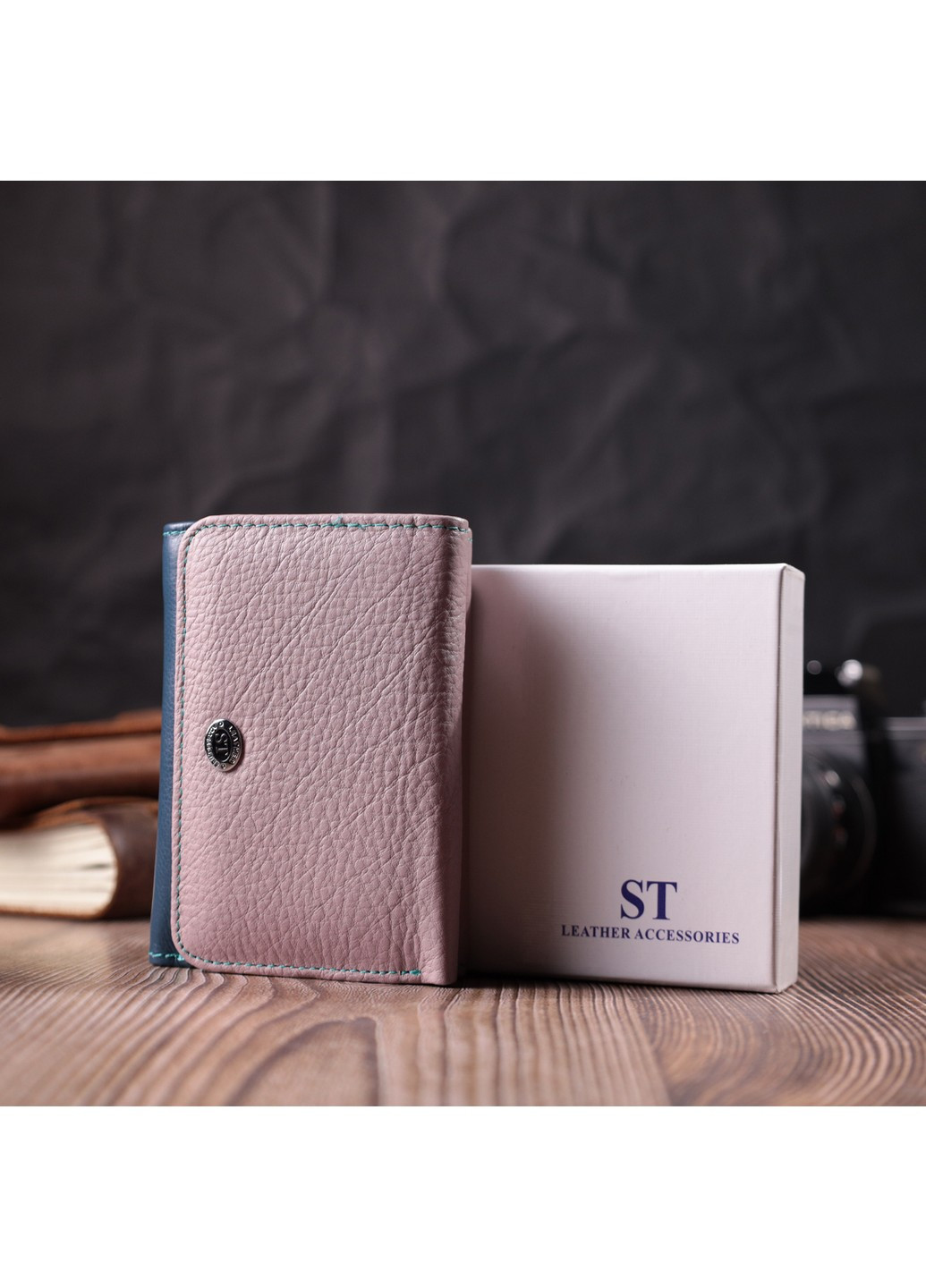 Практичний гаманець для дівчат із натуральної шкіри 22496 Різнокольоровий st leather (278001007)