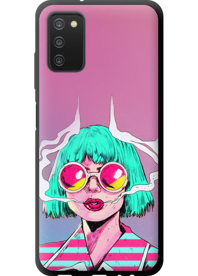 TPU черный чехол 'Поп арт девушка' для Endorphone Samsung Galaxy A03s A037F (276194463)