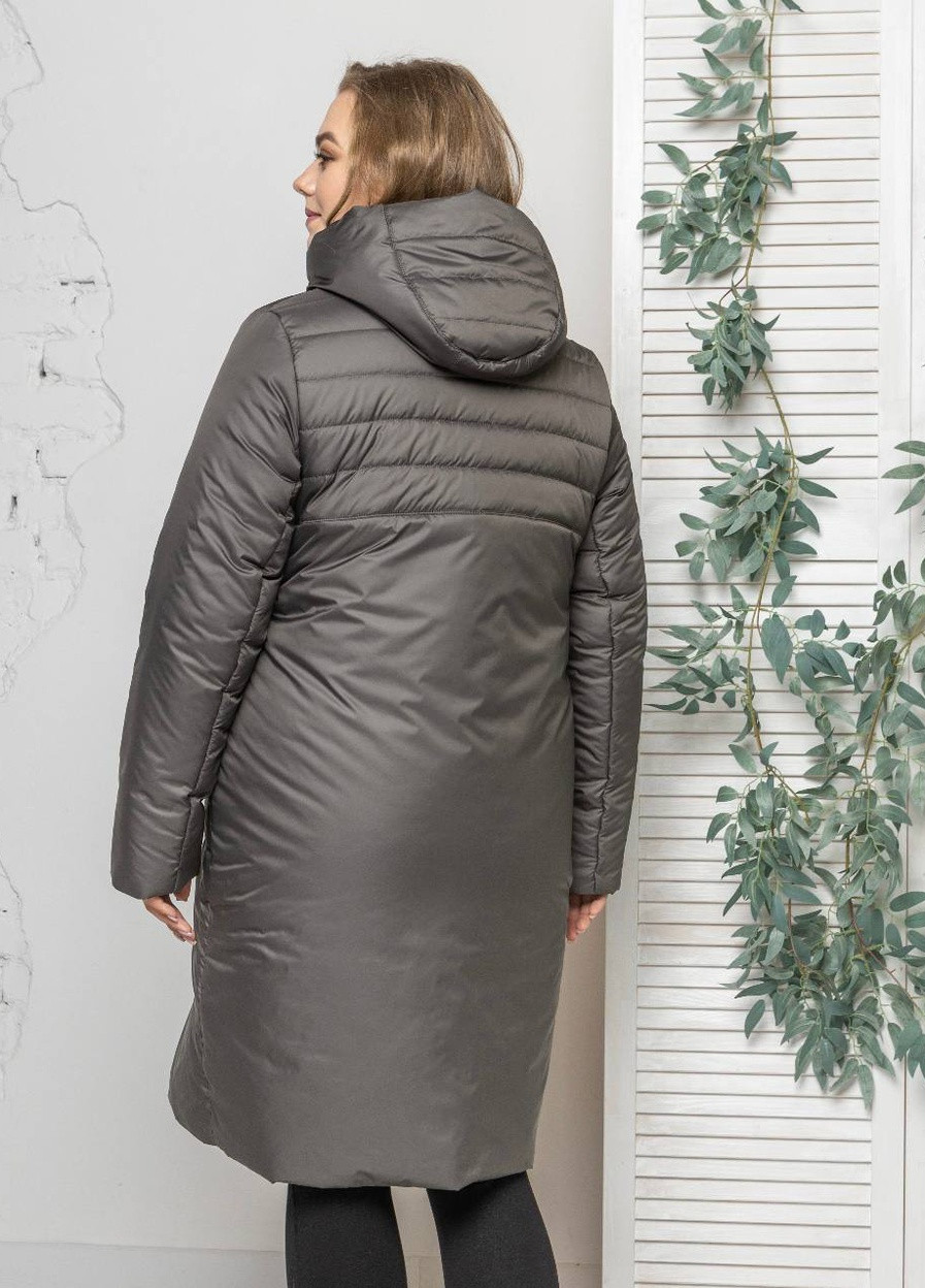 Оливкова (хакі) демісезонна жіночі куртки великих розмірів осінні SK