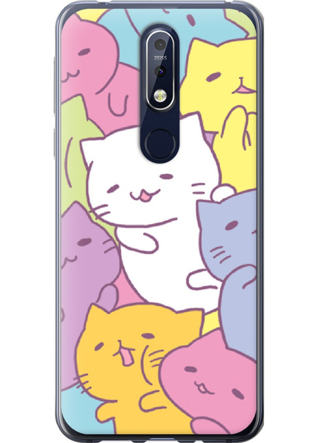 Силиконовый чехол 'Котики' для Endorphone Nokia 7.1 (258298723)