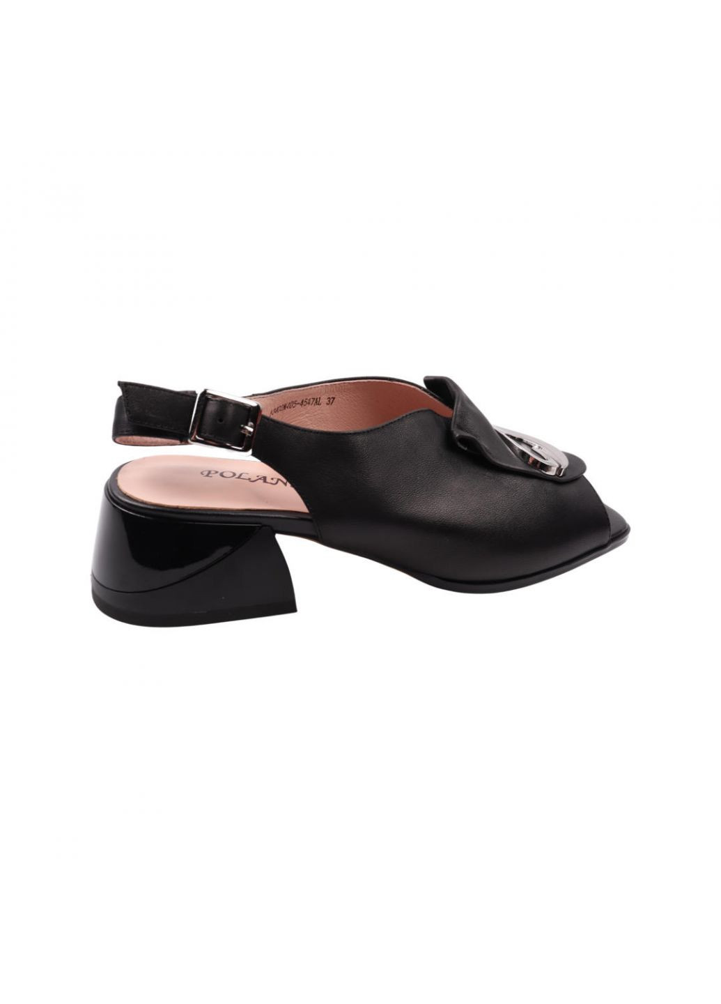 Черные босоножки женские черные натураьная кожа Polann