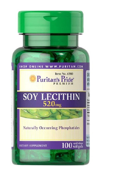Puritan's Pride Soy Lecithin 520 mg 100 Softgels Puritans Pride (256721095)