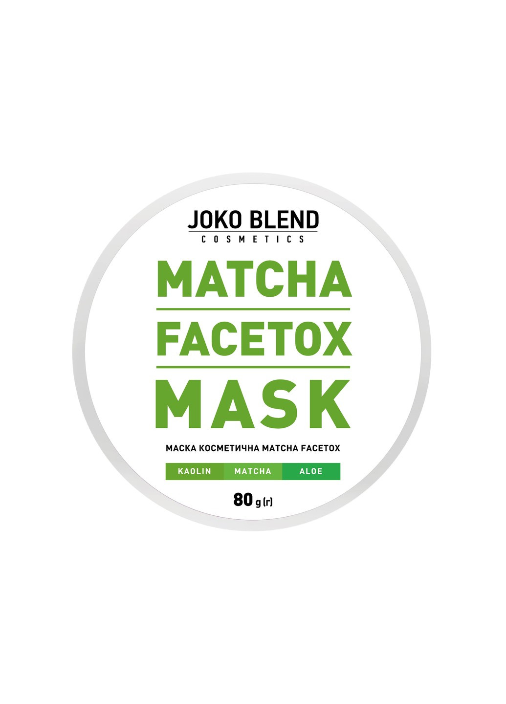 Маска для лица Matcha Facetox Mask 80 г Joko Blend (258601525)