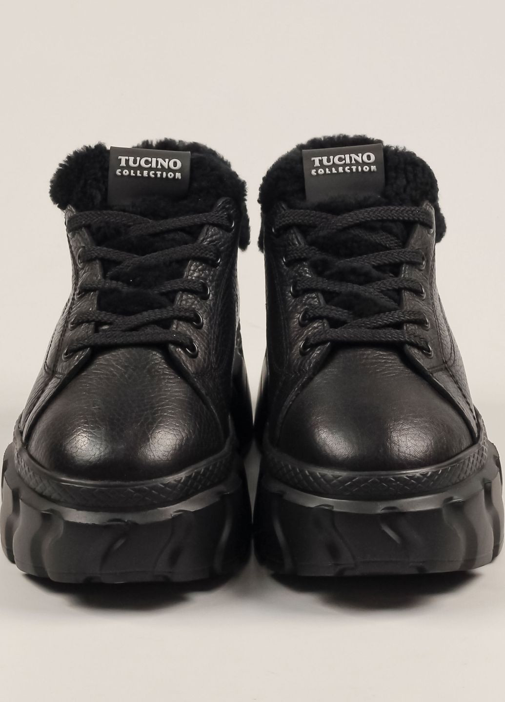 Чорні зимовий кросівки зимові чорна шкіра Tucino