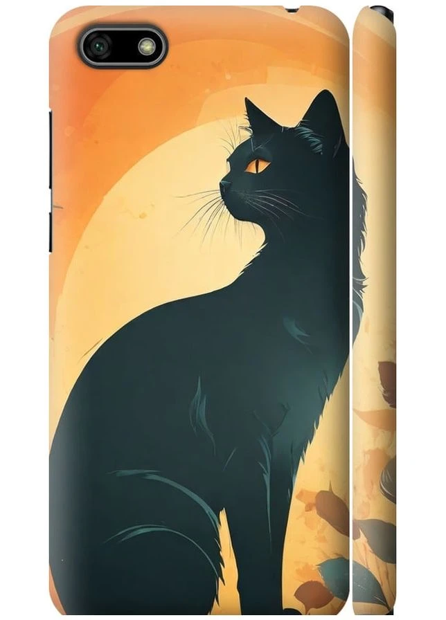 3D пластиковий матовий чохол 'Чорна кішка' для Endorphone Huawei Honor 7A (275649513)