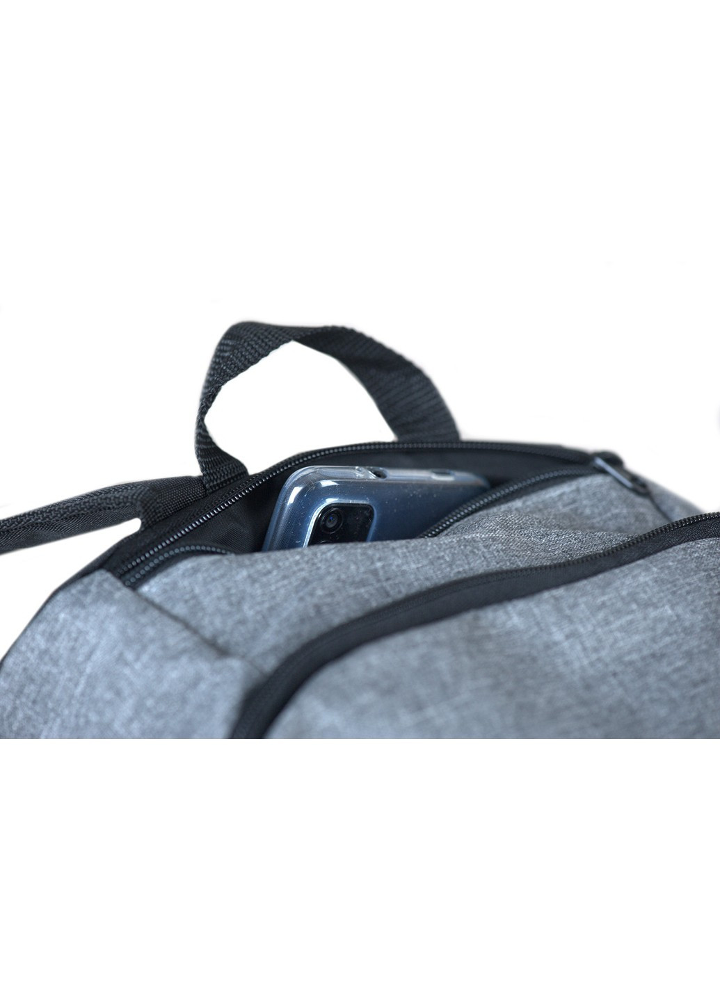 Спортивный женский рюкзак среднего размера серый с черным с отделением под обувь и воду No Brand (258591332)