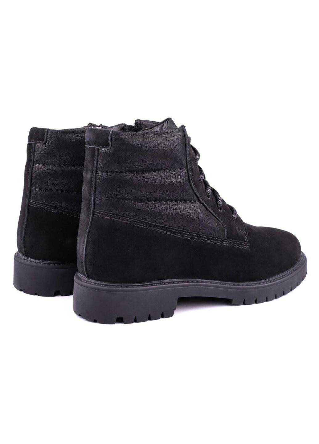 Черные повседневные зимние ботинки детские для девочек бренда 7500025_(655ш) Mida