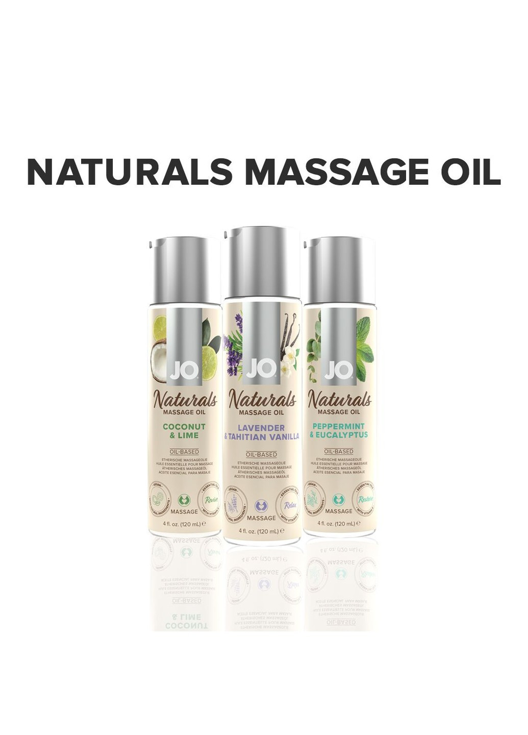 Масажна олія - Naturals Massage Oil - Lavender & Vanilla з натуральними ефірними оліями (1 System JO (277236063)
