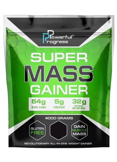 Super Mass Gainer 4000 g /40 servings/ Strawberry Powerful Progress (268660367)