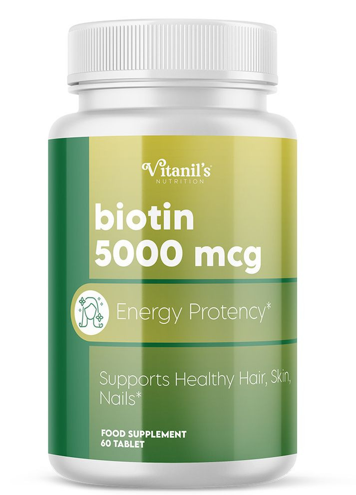 Диетическая примесь для красоты кожи, волос и ногтей "Биотин", 60 таблеток Vitanil's (267498973)